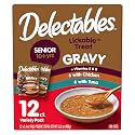 Delectables Lickable Treat Gravy Senior 10+ Variety Wet Cat Treat &amp; Food Topper, Food Topper, Hydrating, Grain-Free, No Fillers, No by-Products, No Added Preservatives, 1.4-oz Pouch, 12 Count