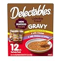 Delectables Lickable Treat Gravy Wet Cat Treat Variety Pack, Food Topper, Hydrating, Grain-Free, No Fillers, By-Products, Added Preservatives, 1.4oz Pouch, 12ct