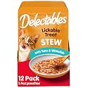 Delectables Lickable Treat Stew Wet Cat Treat with Real Tuna &amp; Whitefish, Food Topper, Hydrating, Grain-Free, No Fillers, No By-Products, No Added Preservatives, 1.4oz Pouch, 12ct