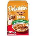 Delectables Lickable Treat Stew Wet Cat Treat with Real Tuna & Shrimp, Food Topper, Hydrating, Grain-Free, No Fillers, No By-Products, No Added Preservatives, 1.4oz Pouch, 12ct