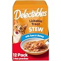 Delectables Lickable Treat Stew Wet Cat Treat with Real Tuna &amp; Shrimp, Food Topper, Hydrating, Grain-Free, No Fillers, No By-Products, No_Added Preservatives, 1.4oz Pouch, (Pack of 96)