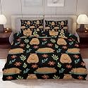Delerain Comforter Cover Set Twin Size, Cute Cartoon Capybara 3-Piece Bedding Set for Boys Girls Teens Modern Soft Microfiber Bedroom Set Room Decor, 1 Duvet Cover + 2 Pillowcases