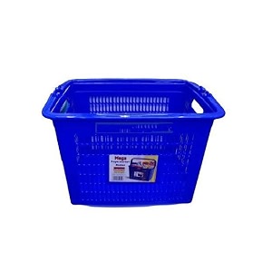 super market grocery vegetable portable plastic shopping basket with handle blue