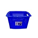 Super Market Grocery Vegetable Portable Plastic Shopping Basket With Handle (Blue)