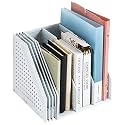 Deli Collapsible Magazine File Holder, Desk Organizer Document Folder for Office Organization and Storage, 3 Vertical Compartments, Gray