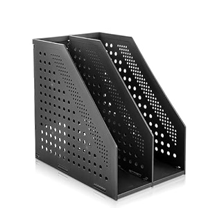 deli plastic w78995 collapsible 3 compartments tiered shelf countertop file rack desk organiser for office desk - white