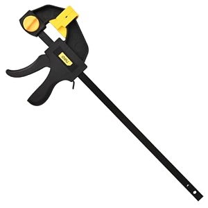 deli dl110112 1234 quick grip clamp heavy duty 300mm bar-clamp with rubber chuck one handed release a3 steel trigger clamps for woodworking glass amp welding work pack of 1 black
