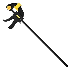 deli dl110118 1834 quick grip clamp heavy duty 450mm bar-clamp with rubber chuck one handed release f type design trigger clamps for woodworking glass amp welding work pack of 1 blackyellow