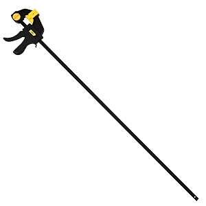 deli dl110136 3634 quick grip clamp heavy duty 900mm bar-clamp with rubber chuck one handed release f type design trigger clamps for woodworking glass amp welding work pack of 1 blackyellow