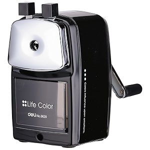 w0620 auto-feed rotary 1-hole pencil sharpener for school office  rotary pencil sharpener auto feed table sharpener for graphite amp color pencil - pack of 1 black
