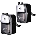 Deli W0620 Rotary Pencil Sharpener Machine Stationery Auto Feed Automatic Sharpener - Pack of 2, Black