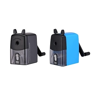deli w0635 rotary pencil sharpener machine stationery 2 in 1 auto feed automatic sharpener - pack of 2 assorted