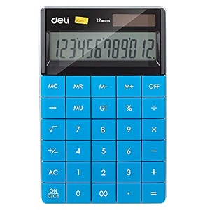 deli w1589 modern compact calculator 12 digit green