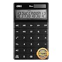 Deli E1589 - 12 Digit Calculator | Dual Power Desktop Calculator (Black, Pack of 1)