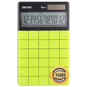 deli w1589 modern compact calculator 12 digit green