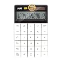Deli E1589 - 12 Digit Calculator | Dual Power Desktop Calculator (White, Pack of 1)