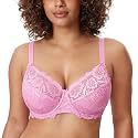 DELIMIRA Women's Plus Size Full Coverage Lace Bras