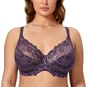 DELIMIRA Women's Plus Size Full Coverage Lace Bras