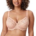 DELIMIRA Women's Plus Size Full Coverage Lace Bras