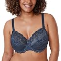 DELIMIRA Women's Plus Size Full Coverage Lace Bras