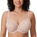 DELIMIRA Women's Plus Size Full Coverage Lace Bras