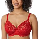 DELIMIRA Women's Plus Size Full Coverage Lace Bras