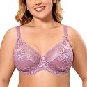 DELIMIRA Women's Plus Size Full Coverage Lace Bras