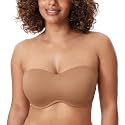 DELIMIRA Women's Strapless Bandeau Minimizer Bras