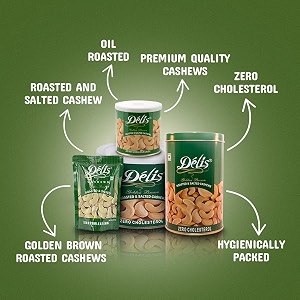 delis oil roasted golden brown ww240 cashews 500g  crunchy amp premium cashew nuts  roasted in groundnut oil  nitrogen flushed  no added preservatives