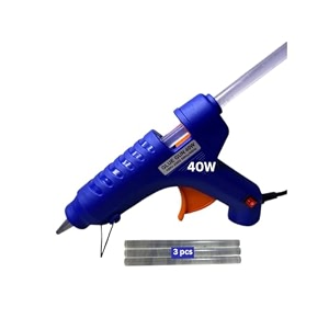 80w hot glue gun with 3 glue sticks 11mm x 150mm for diy art amp craft projects  high power precision tip  quick heat for wood fabric paper amp plastic  assorted color 