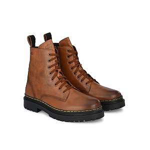 Delize Mens Brown Grey Derby Boots