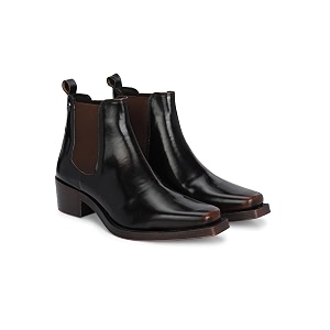 Delize Mens Vegan Leather Cuban Heeled Cowboy