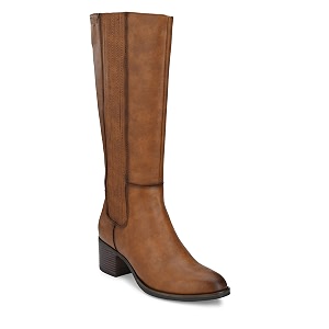 Delize Tan Womens Mid Heel Knee Boots