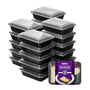 delka meal prep containers -944ml  bpa-free reusable food storage boxes  microwave freezer amp dishwasher safe  leakproof amp stackable for healthy meal planning amp portion control 20 pack