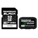 Delkin Devices 32GB Black SDXC UHS-I V30 Memory Card + 8-Slot SD Card Holder Case – 90MB/s Write, Rugged & Weather-Resistant Bundle