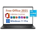 Dell 2024 Inspiron 15 Laptop, Free Microsoft Office 2021 with Lifetime License, 15.6" FHD 1920 x 1080, Intel 6-Core i3-1215U Upto 4.4 GHz, 16GB DDR4 RAM, 512GB PCIe SSD, Windows 11 Pro, Black