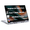 Dell Inspiron 14 7440 2-in-1 Business Laptop (14" FHD+ Touchscreen, Intel Core 7 150U (> i7-1355U), 16GB RAM, 1TB SSD) Backlit, Webcam, Win 11 Pro w/AI Copilot (Renewed)