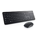 Dell Wireless Keyboard and Mouse - KM3322W, Wireless - 2.4GHz, Optical LED Sensor, Mechanical Scroll, Anti-Fade Plunger Keys, 6 Multimedia Keys, Tilt Leg - Black