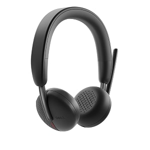 dell wl3024 wireless headset - leatherette headband built-in ai-based noise cancellation microphone boom mic - black
