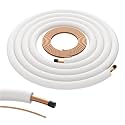 DELLA 25 Ft Length Central Air Conditioner Line Set, 3/8" &amp; 3/4" O.D. Copper Pipes and 3/8" Thick White XPE Insulated Foam, Compatible with Central AC, Heat Pumps &amp; Other HVAC Systems