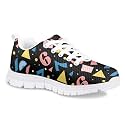 Dellukee Boys Girls Running Shoes Fashion Sneakers Kids Youth Breathable Lightweight Athletic Lace Up Walking Shoes