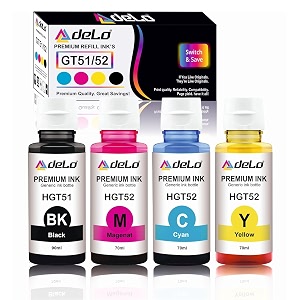 delo 5152 compatible refill ink for hp gt 5810 5820 5821 310 315 319 415 419 410 printer - compatible with gt51gt52 ink code multicolor color set