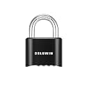 DELSWIN Gym Locker Lock, 4-Digit No-Key Combination Lock for School & Gym Locker — Heavy Duty Hardened Steel Shackle, Weatherproof Combo Padlock for Hasp Storage, Shed, Fence, Gate