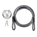 DELSWIN Disc Padlock with Cable - Stainless Steel Discus Lock,3/8-Inch Shackle and 6 Ft Security Steel Cable for Outdoor Fence Bike Kayak Trailer
