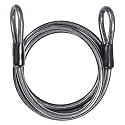 DELSWIN Security Steel Cable with Loops - 12mm (1/2 inch) Thick 4FT Heavy Duty Bike Lock Cable Vinyl Coated Braided Cables for U-Lock and Padlock