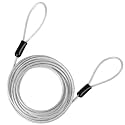 DELSWIN Security Steel Cable with Loops - 3mm (1/8 inch) Thick 15FT Heavy Duty Safety Wire Bike Lock Cable Vinyl Coated Braided Cable for Luggage,Ropes of Metal