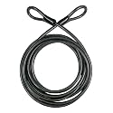 DELSWIN Security Steel Cable with Loops - 6ft, 15ft Heavy Duty Bike Steel Cables 3/8 inch Thick Vinyl Coated Braided Lock Cable for Bicycle, Generator, Kayak, Patio Furniture