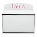 Delta Children Personalized MySize Deluxe Toy Box, Bianca White
