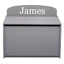 Delta Children Personalized MySize Deluxe Toy Box, Grey