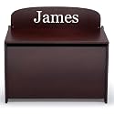 Delta Children Personalized MySize Deluxe Toy Box, Dark Chocolate
